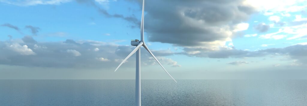 Rendering of a turbine within the Empire Wind farm
