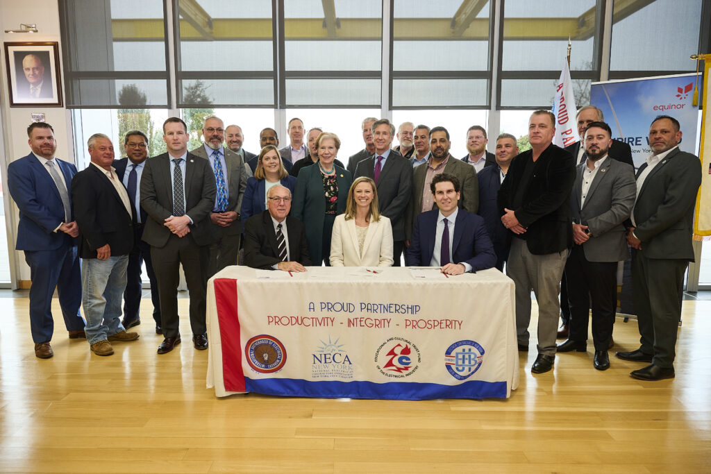 Project Labor Agreement signing at Local 3 IBEW